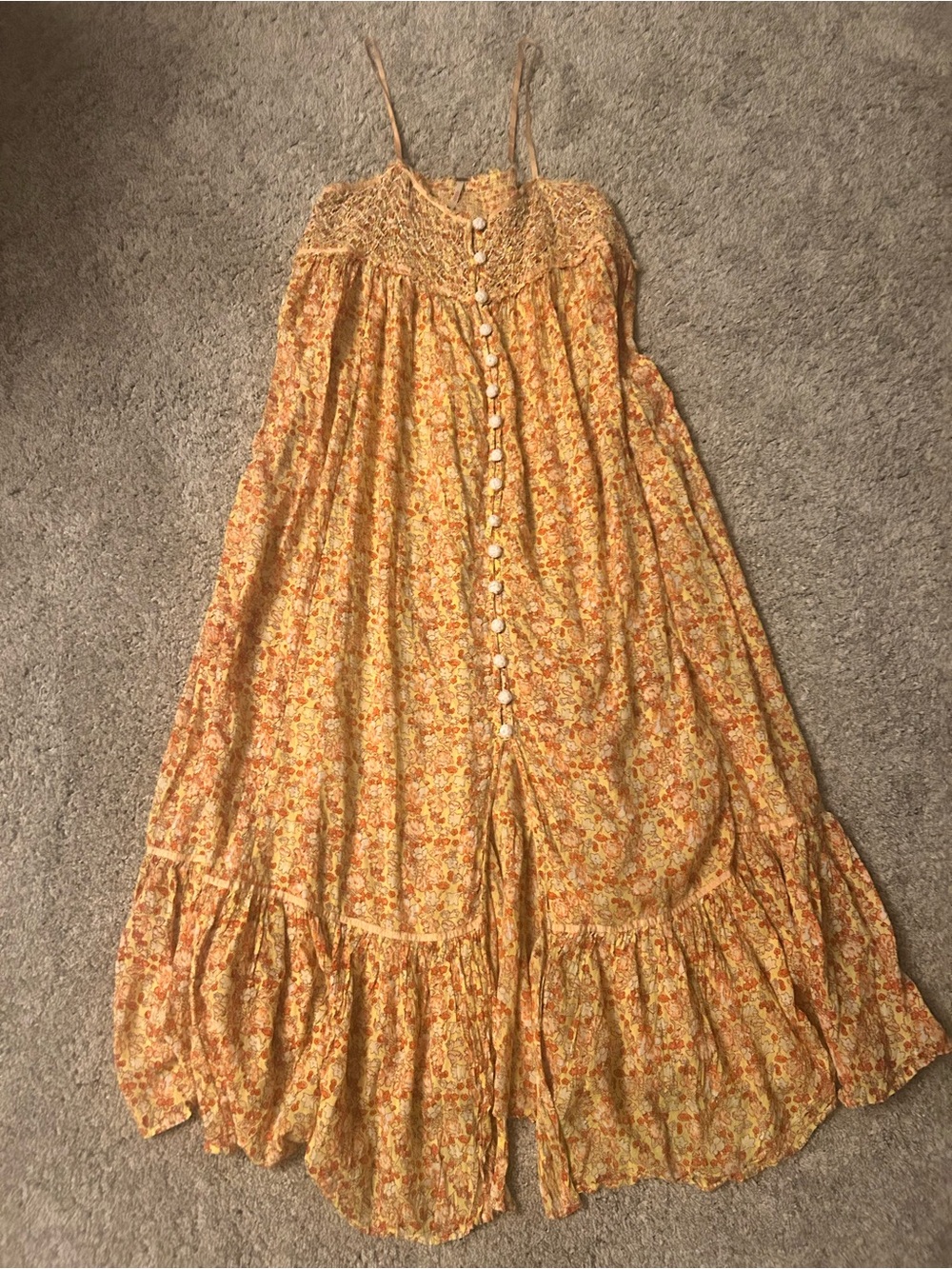 Free People Molly Jo Midi Dress in Garden Combo Size Large
